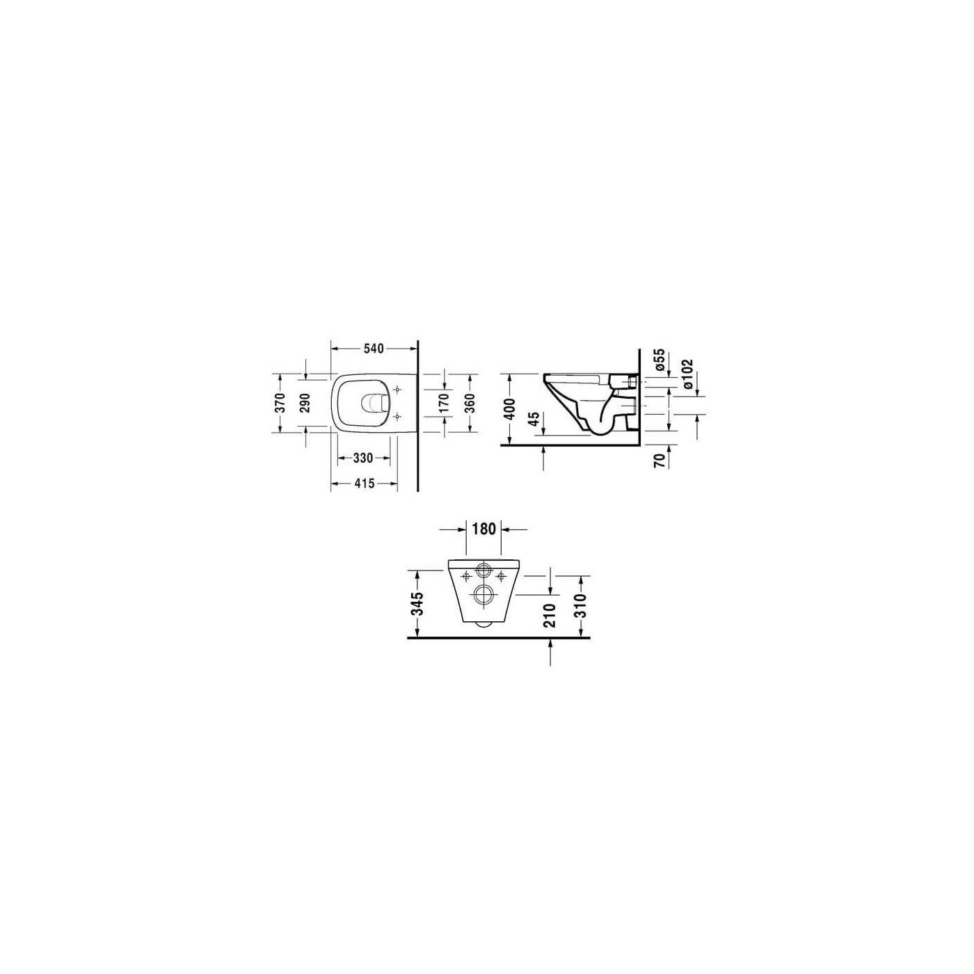Miska WC Rimless 255109 DuraStyle Z Deską Wolnoopadającą 45510900A1 Duravit