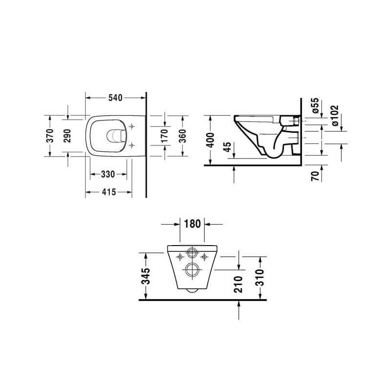 Miska WC Rimless 255109 DuraStyle Z Deską Wolnoopadającą 45510900A1 Duravit