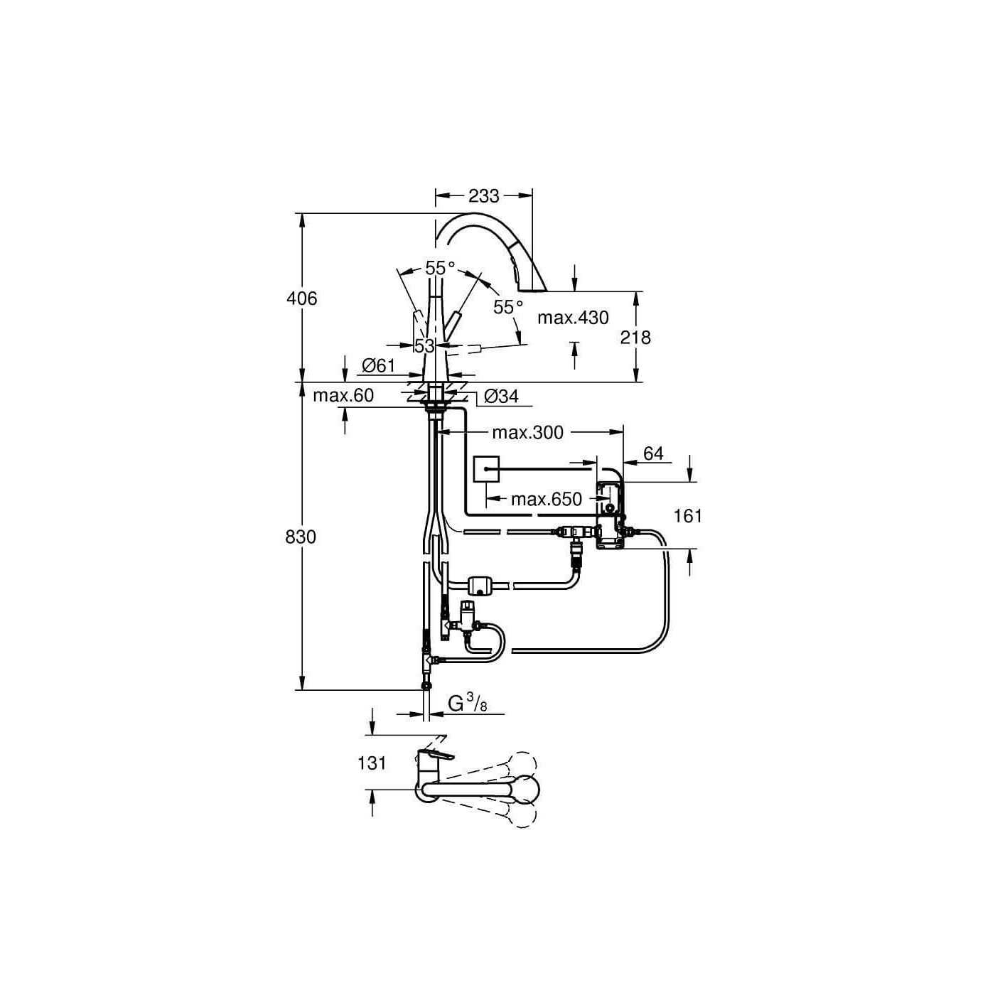 Elektroniczna Jednouchwytowa Bateria Zlewozmywakowa Zedra Touch 30219002 Grohe