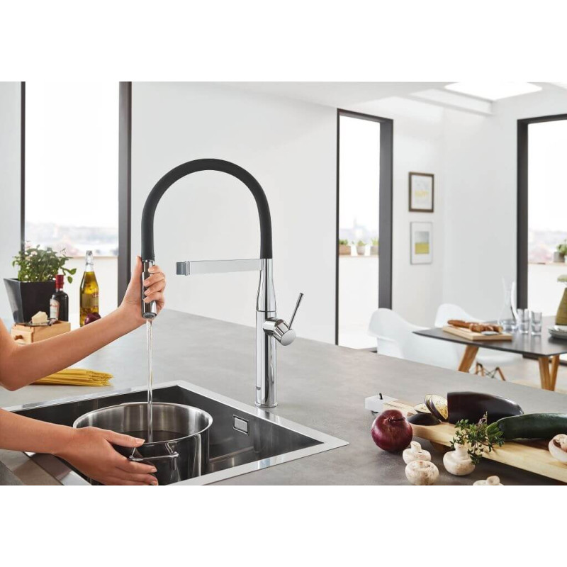 Jednouchwytowa Bateria Zlewozmywakowa Essence Phantom Black 30504KF0 Grohe