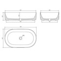 Umywalka Nablatowa Mesa Biały Mat 53x31 cm MESA530BM Omnires