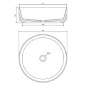 Umywalka Nablatowa Tulsa Biały Połysk 36 cm TULSA355BP Omnires