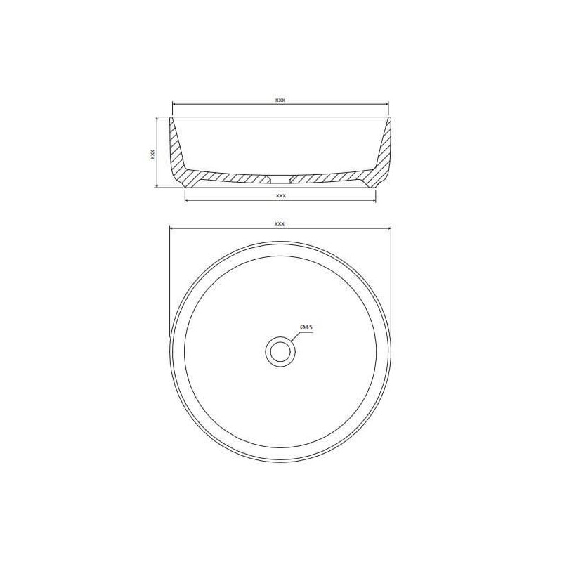 Umywalka Nablatowa Tulsa Biały Połysk 36 cm TULSA355BP Omnires