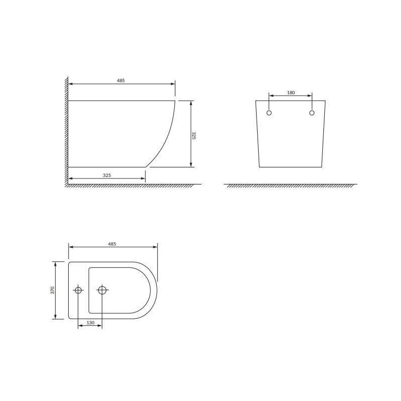 Bidet Wiszący Ottawa Biały Mat 49x37 cm OTTAWABIBM Omnires