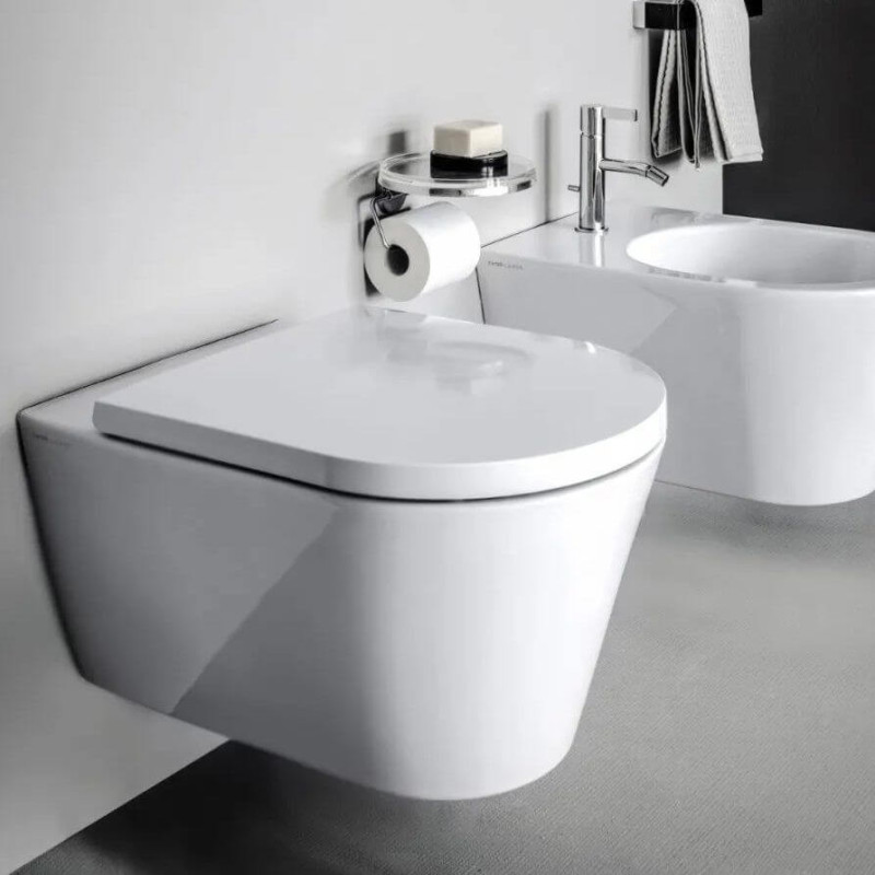 Miska WC Podwieszana Rimless Z Powłoką LCC 545x370 mm Kartell Biały H8203374000001 Laufen
