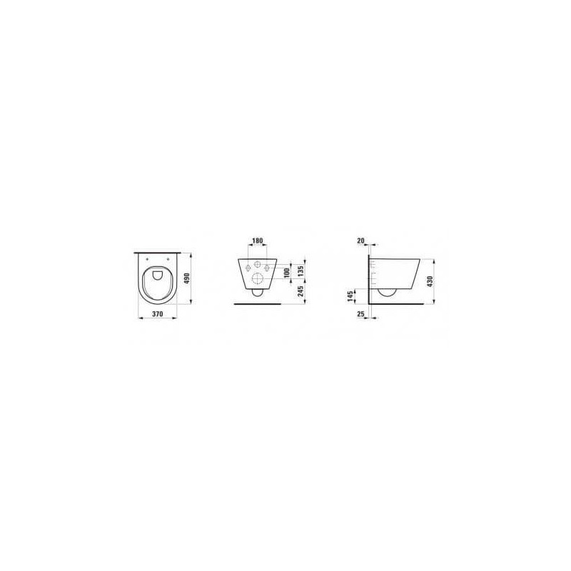 Miska WC Wisząca Rimless Kartell Biały 490x370 H8203334000001 Laufen