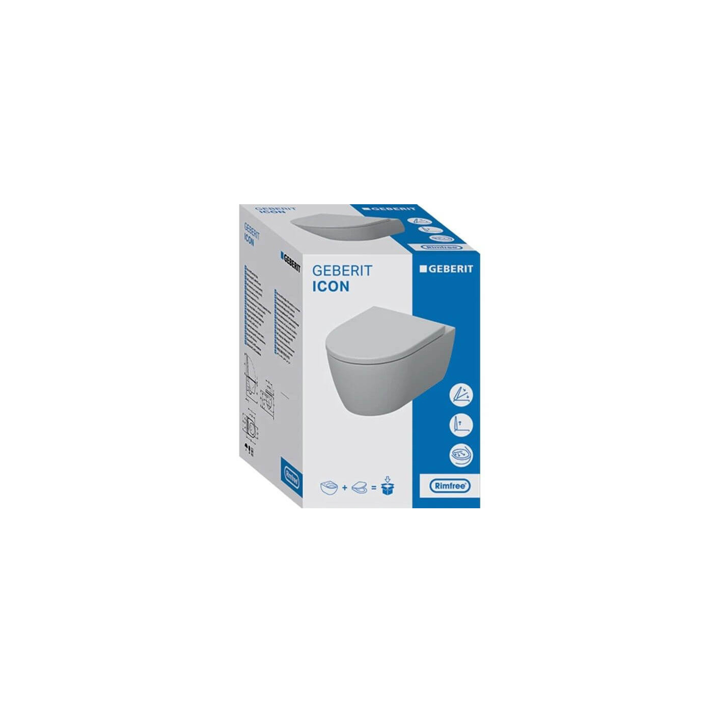 Miska WC Wisząca Rimfree iCon Z Deską Sedesową KeraTect 53x35,5 501.664.00.8 Geberit