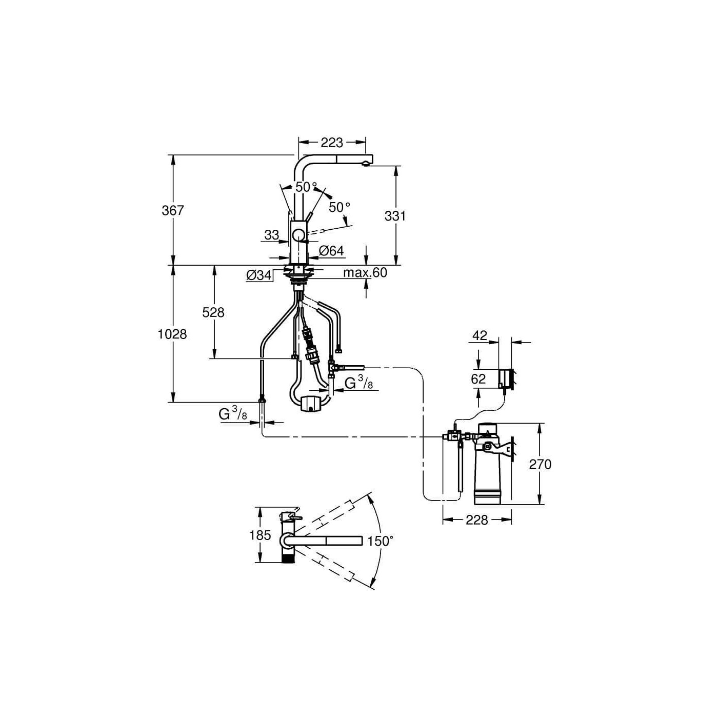 Zestaw Startowy Grohe Blue Pure Minta Z Baterią Filtrującą 30591000 Grohe