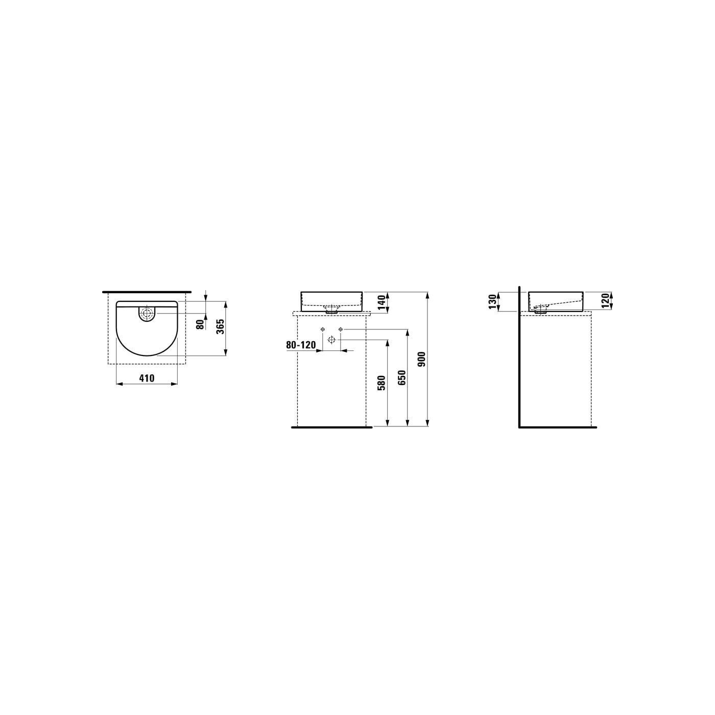 Umywalka Nablatowa Sonar 41x36,5x14 H8123420001121 Laufen