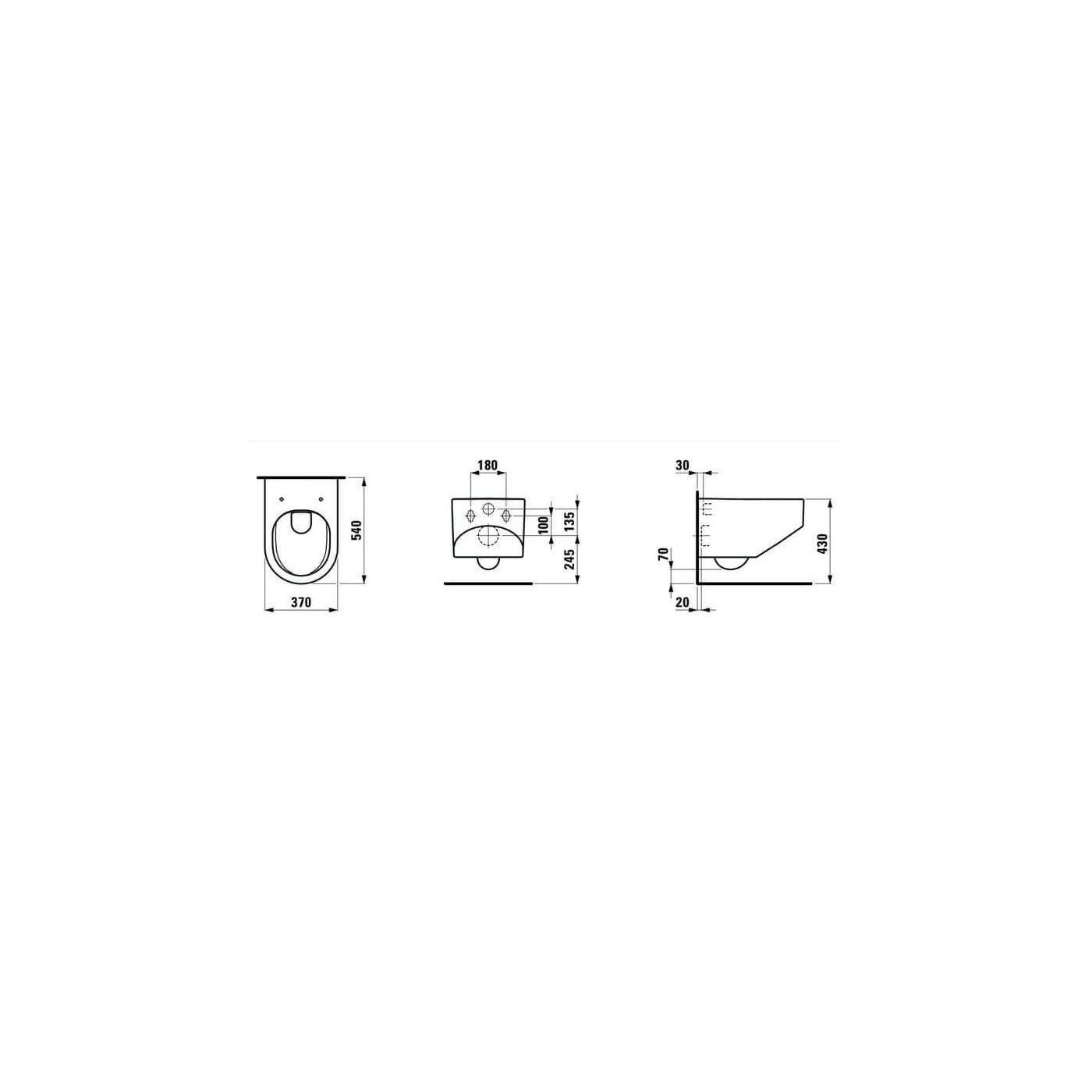 Miska WC Wisząca Rimless Sonar 37x54 H8203410000001 Laufen