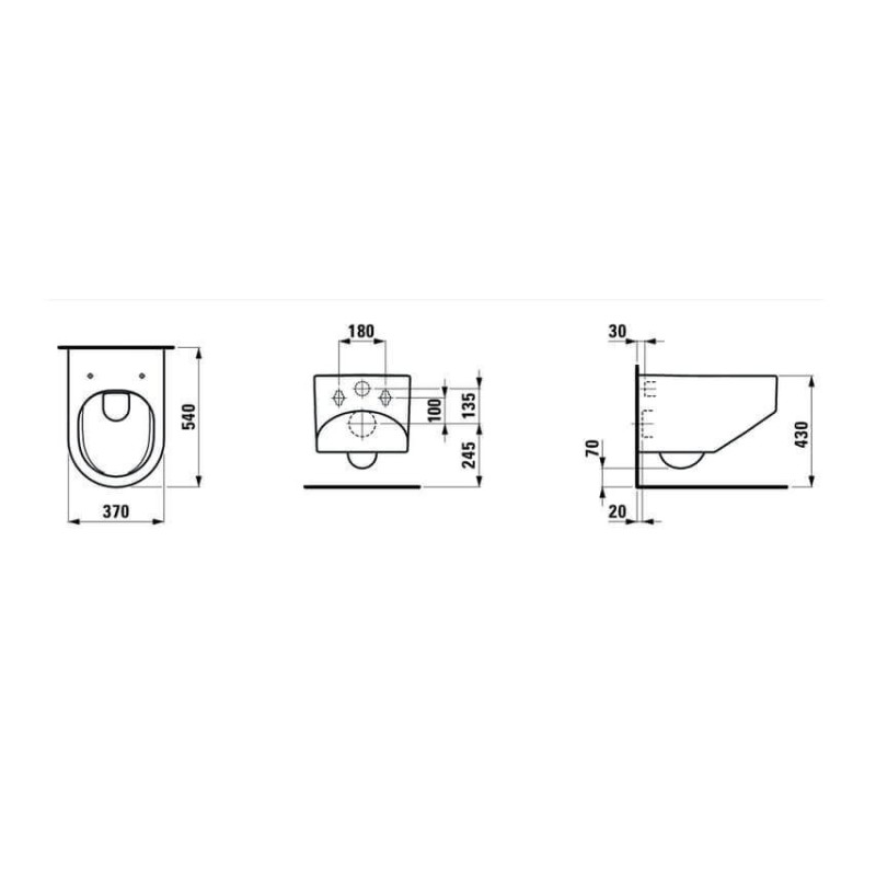 Miska WC Wisząca Rimless Sonar 37x54 H8203410000001 Laufen