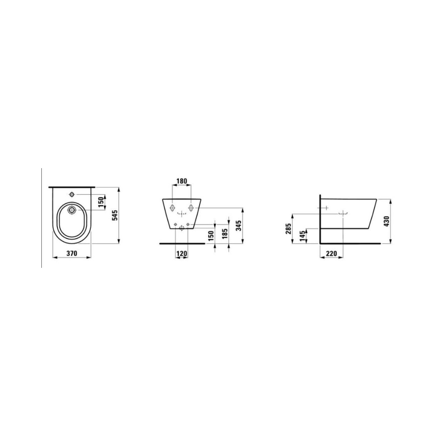 Bidet Wiszący Kartell LCC 54,5x37x29 H8303314003021 Laufen