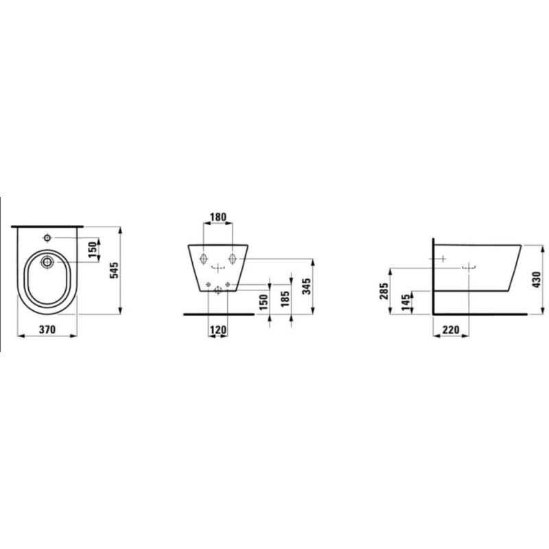 Bidet Wiszący Kartell LCC 54,5x37x29 H8303314003021 Laufen