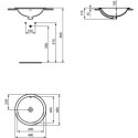 Umywalka Wpuszczana W Blat 48x48 Biały E505301 Ideal Standard