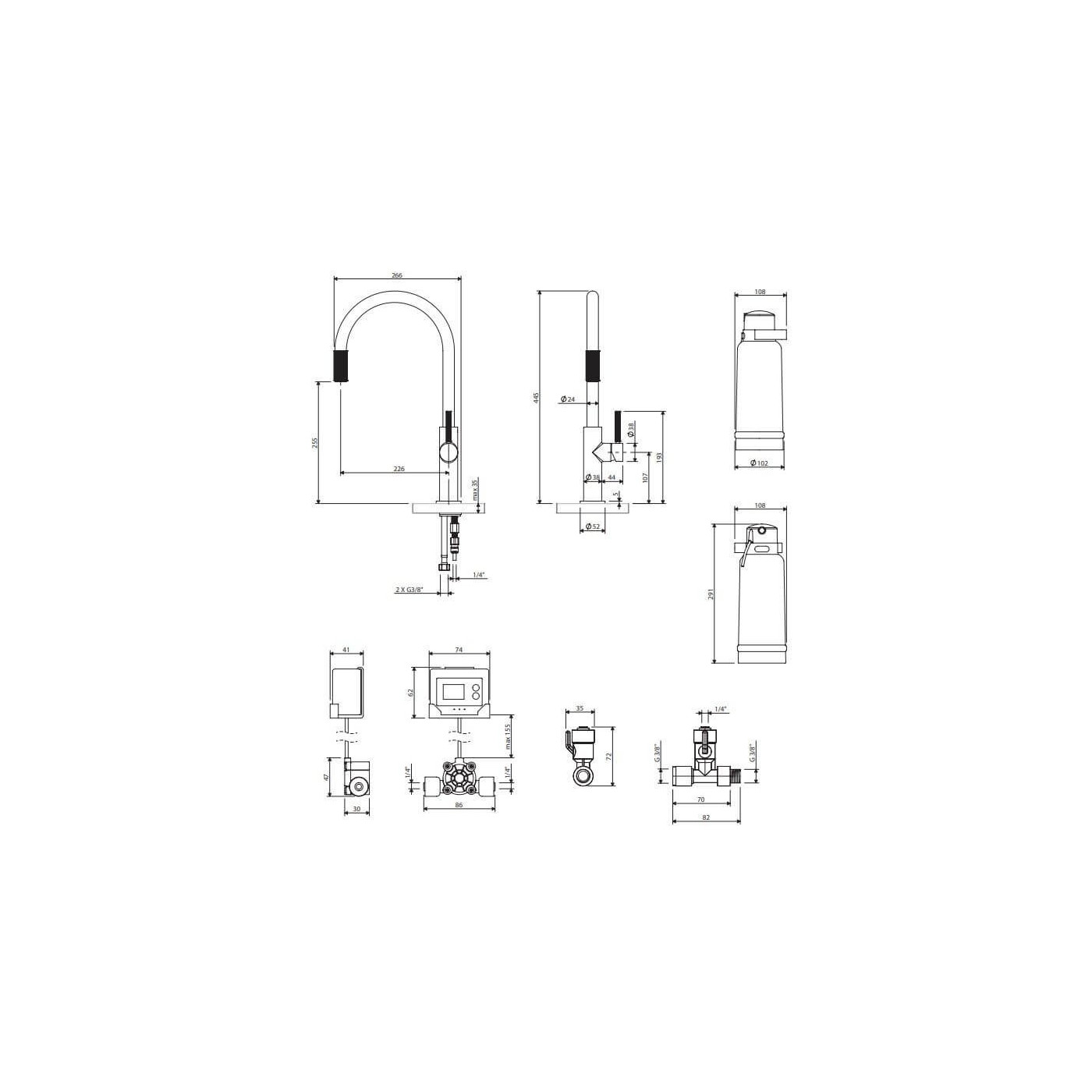 Bateria Kuchenna Z Zestawem Filtrującym D1 Switch Nikiel SW9057-FD1NI Omnires