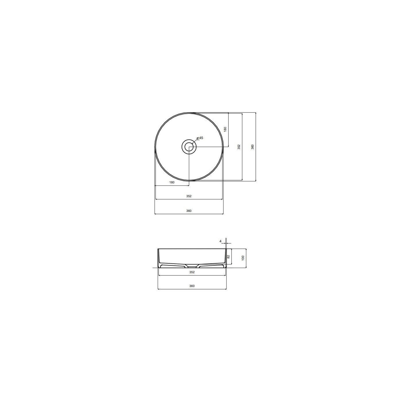 Umywalka Nablatowa Enya 36x36x10 Carbon Grey UME-36-CGB Besco