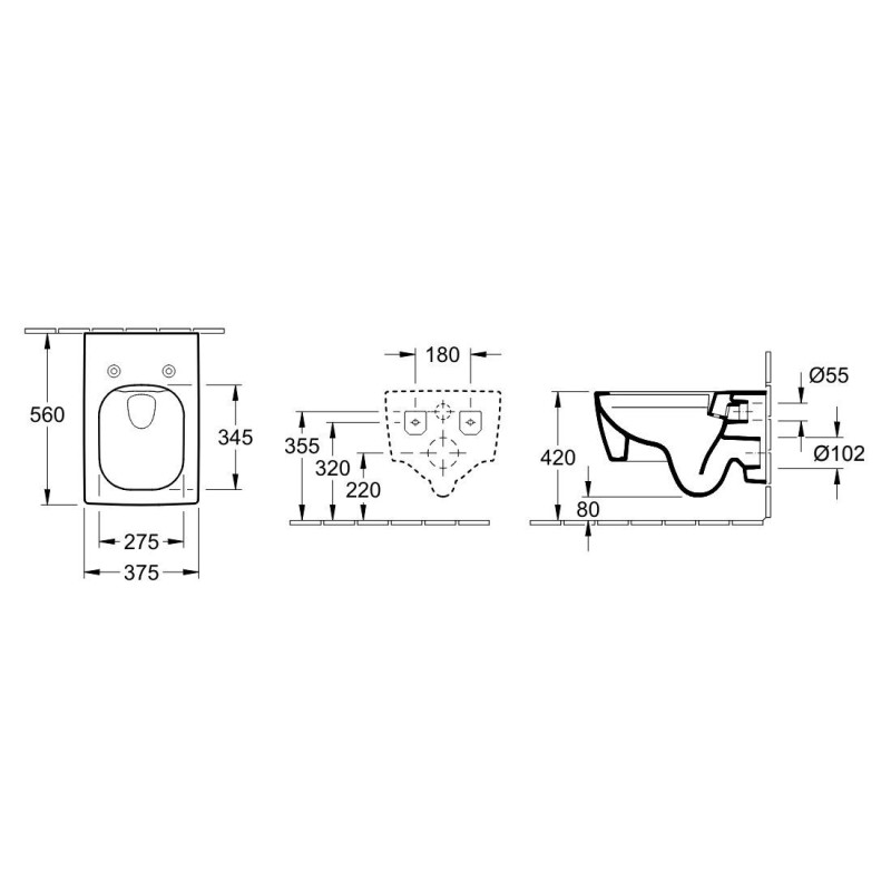 Miska WC Wisząca Memento 2.0 CeramicPlus Pure Black 4633R0R7 Villeroy&Boch