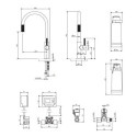 Bateria Kuchenna Z Zestawem Filtrującym D1 Switch Złoty SW9057-FD1GL Omnires