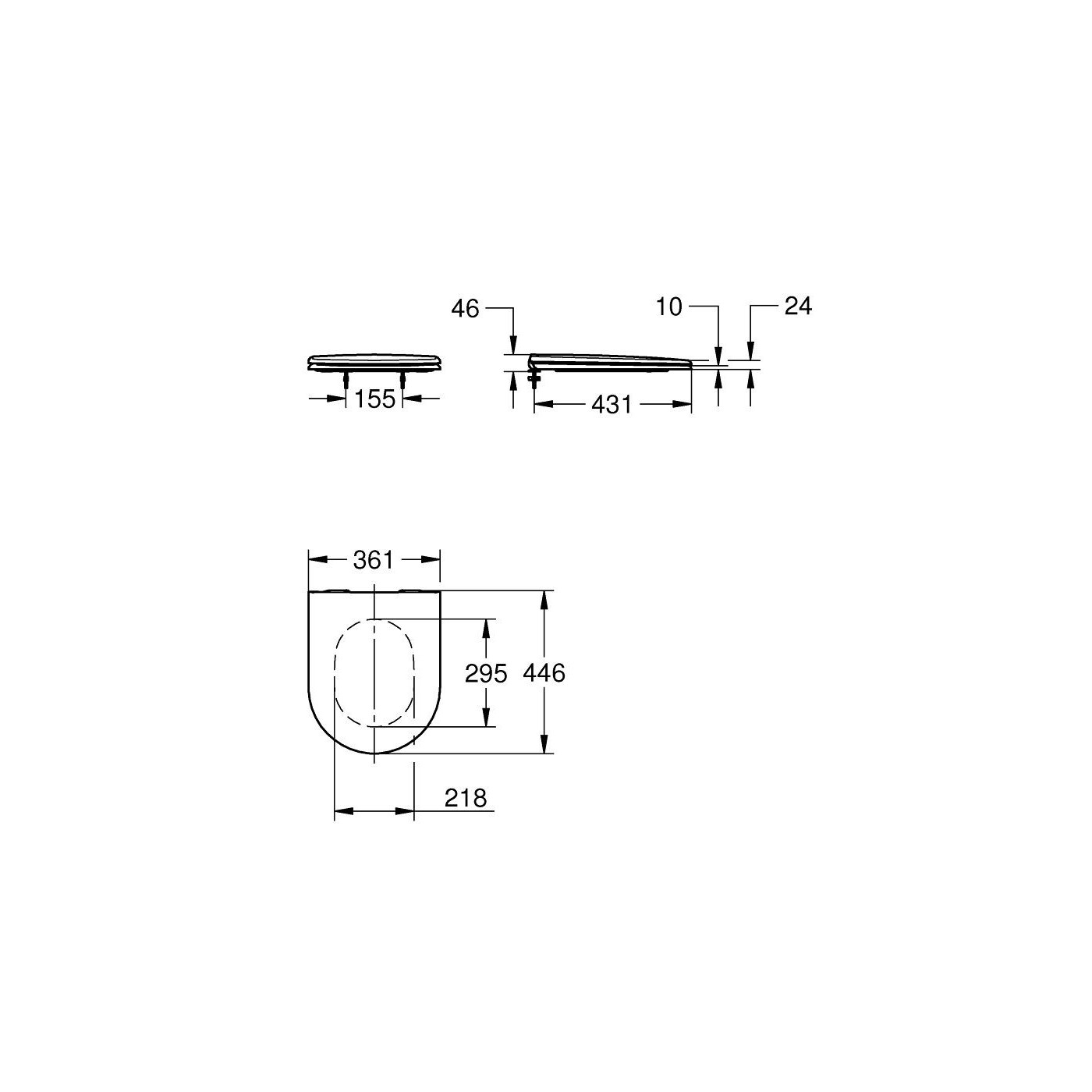 Deska WC Wolnoopadająca Essence Biel Alpejska 39577001 Grohe