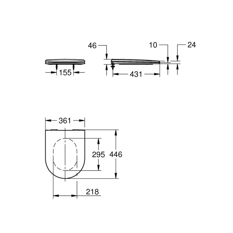 Deska WC Wolnoopadająca Essence Biel Alpejska 39577001 Grohe