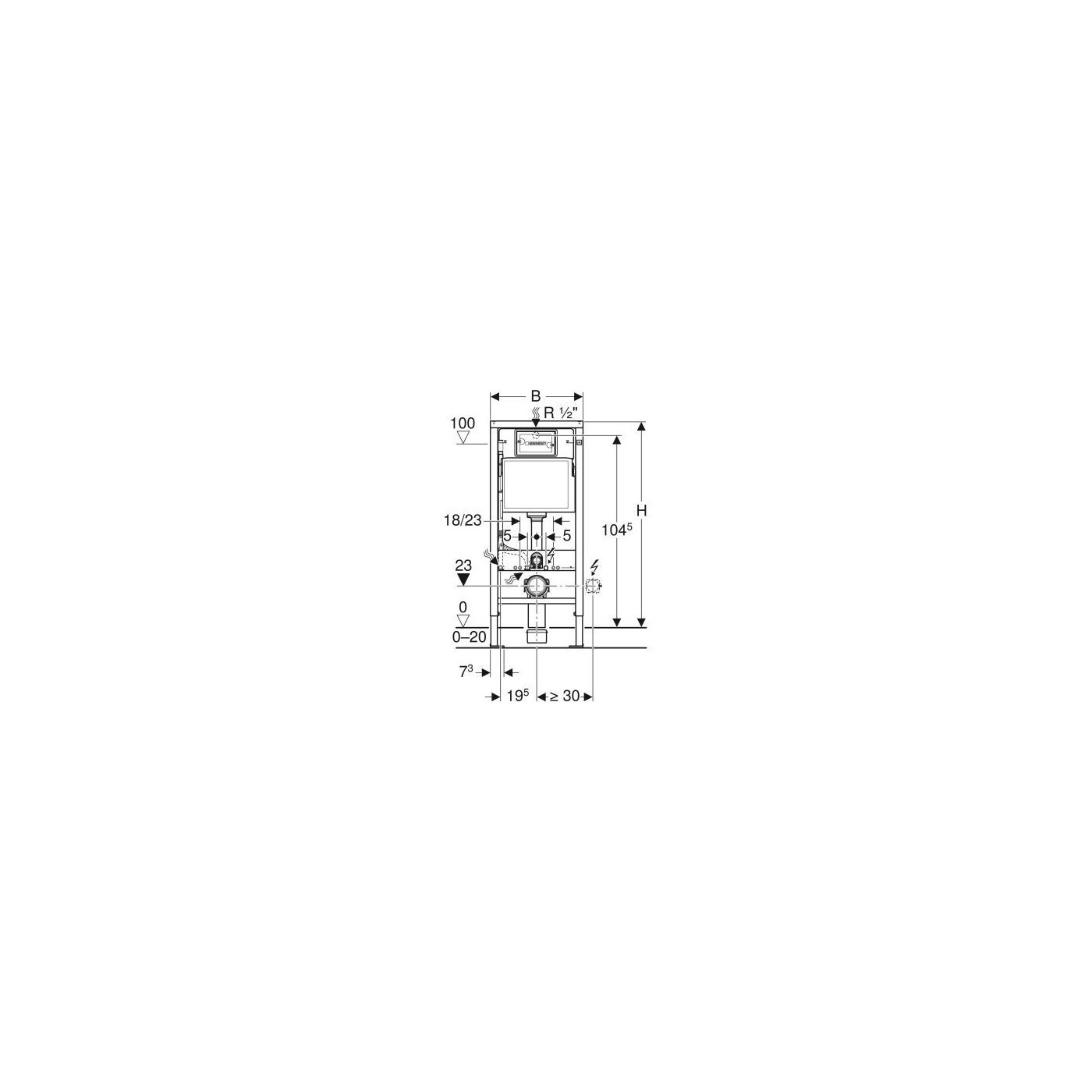 Zestaw Stelażowy Duofix Basic Delta 35 Selnova Square 118.340.21.2 Geberit