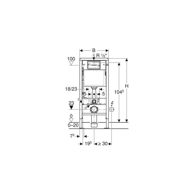Zestaw Stelażowy Duofix Basic Delta 35 Selnova Square 118.340.21.2 Geberit