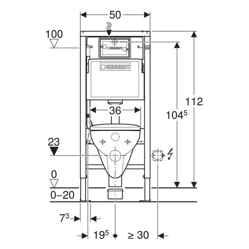 Zestaw Stelażowy Duofix Basic Delta 25 Selnova Compact 118.341.21.2 Geberit