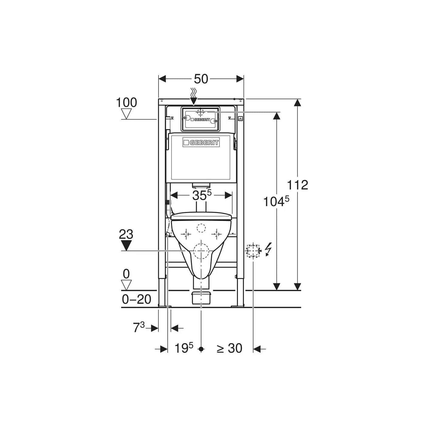 Zestaw Stelażowy Duofix Basic Delta 35 Selnova Square Compact 118.342.21.2 Geberit