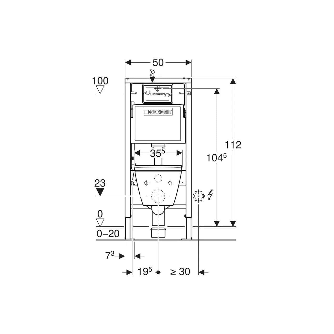 Zestaw Stelażowy Duofix Basic Smyle Square 118.346.00.2 Geberit
