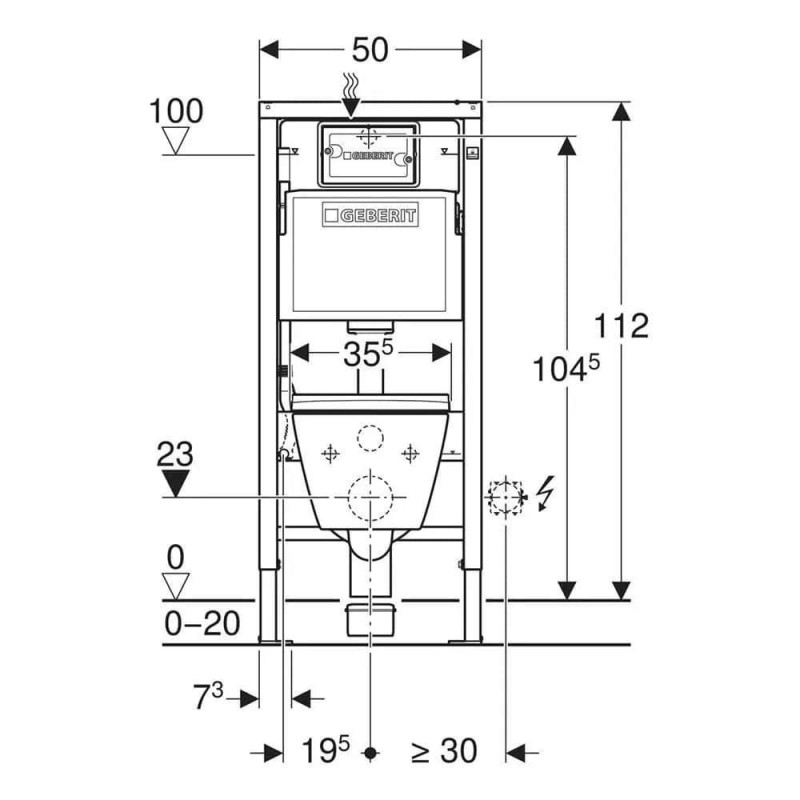 Zestaw Stelażowy Duofix Basic Smyle Square 118.346.00.2 Geberit