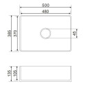 Umywalka Nablatowa Corona Biały 50x39 CORONA500BP Omnires