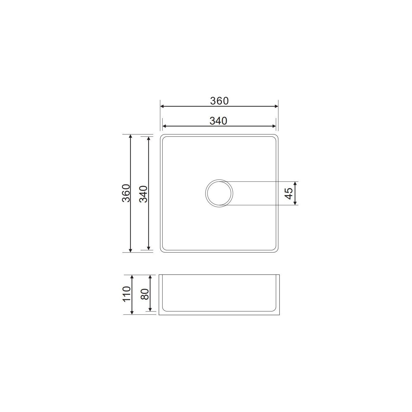 Umywalka Nablatowa Pasadena Biały 36x36 PASADENA360BP Omnires