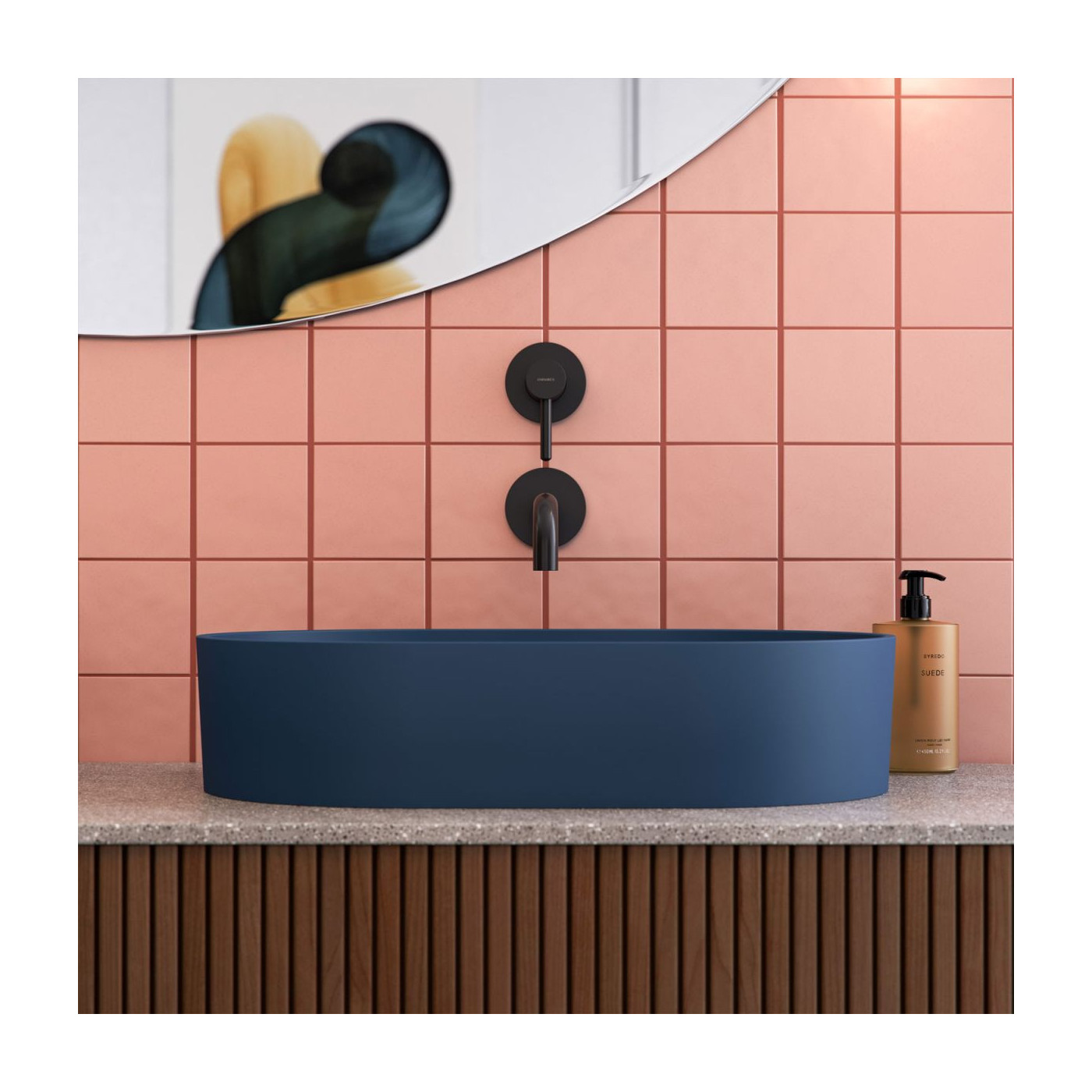 Umywalka Nablatowa Ovo Midnight blue Mat 55x36 OVOUNMB Omnires