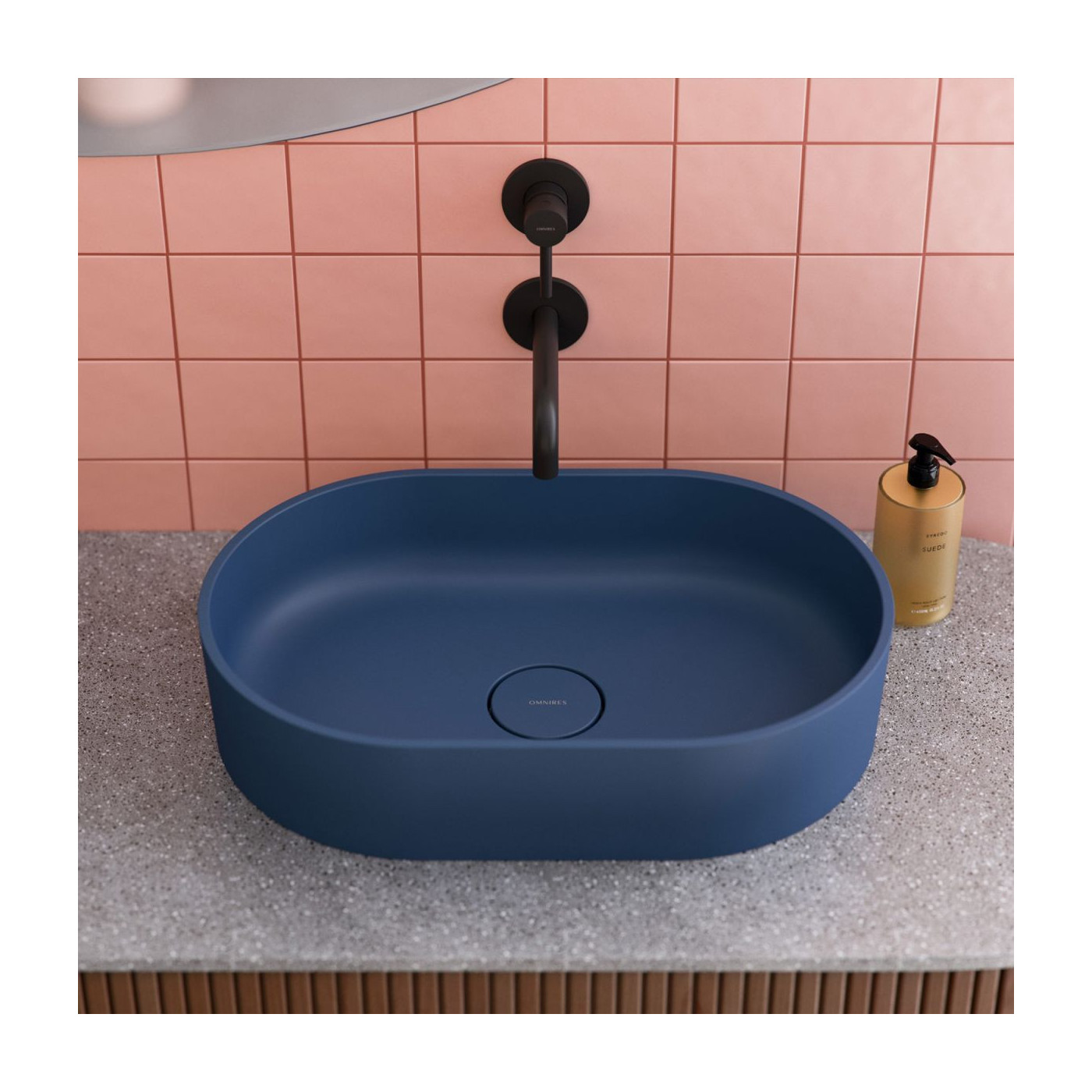 Umywalka Nablatowa Ovo Midnight blue Mat 55x36 OVOUNMB Omnires