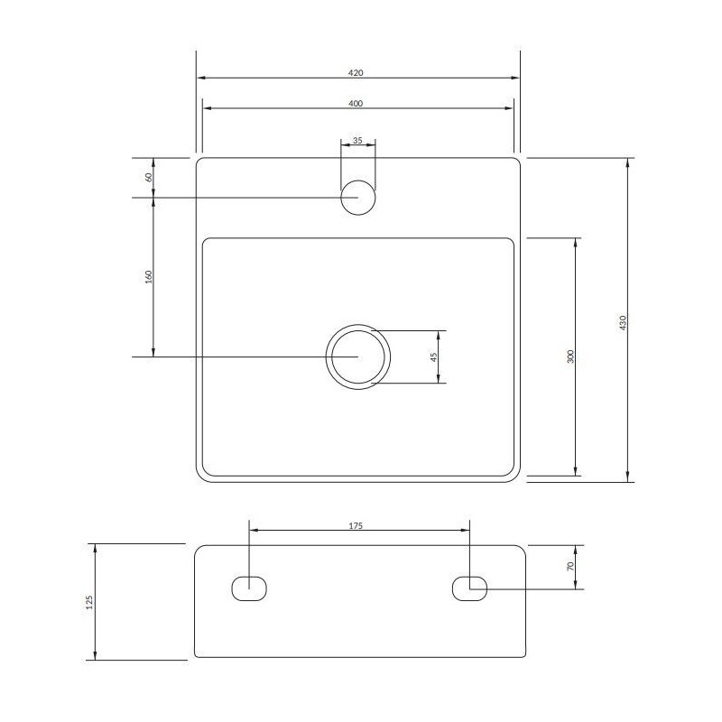 Umywalka Nablatowa Garland Biały 43x42 GARLAND420BP Omnires
