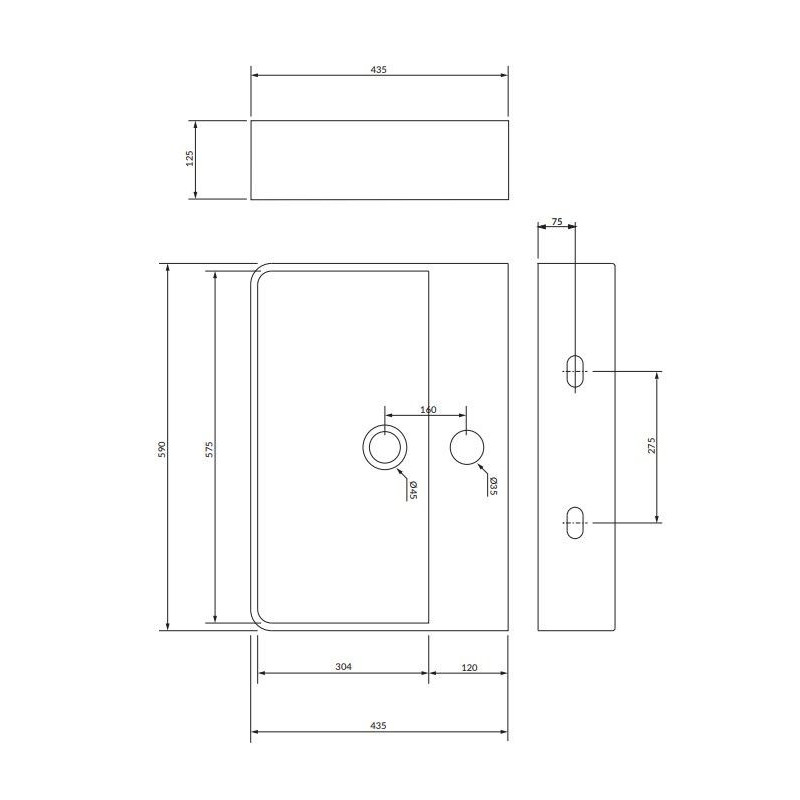 Umywalka Nablatowa Garland Biały 59,5x43,5 GARLAND600BP Omnires