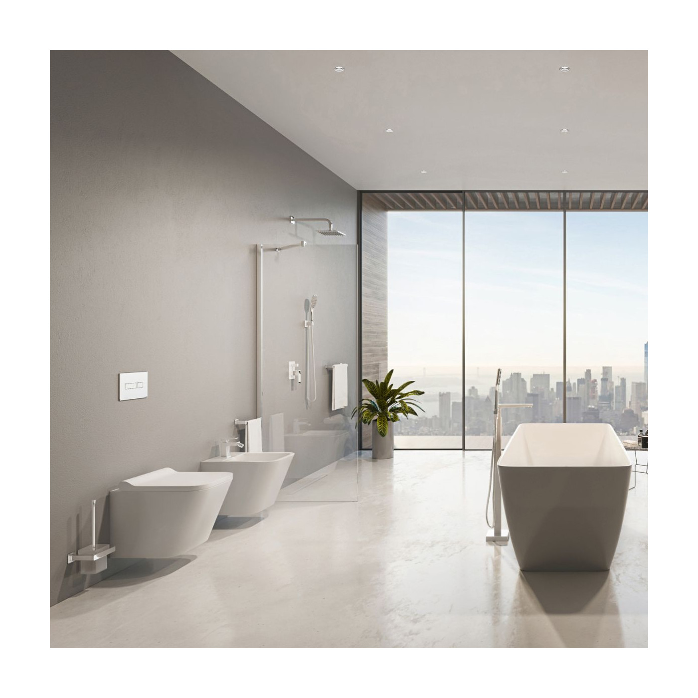 Zestaw WC Fontana Biały 48,5x34,5 FONTANAMWBP Omnires