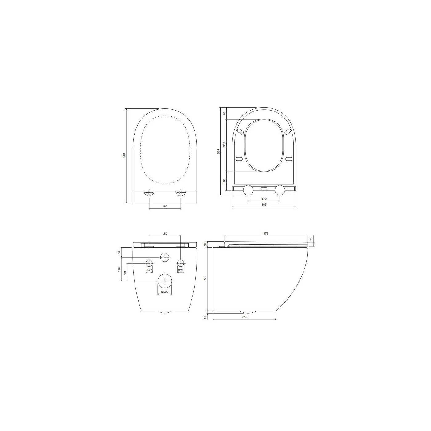 Zestaw WC Ottawa Comfort Biały 54x36,5 OTTAWACMWBP Omnires