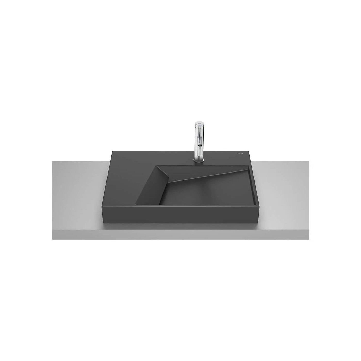 Umywalka Nablatowa Horizon Geometric Czarny Mat 60x42 A32727608B Roca