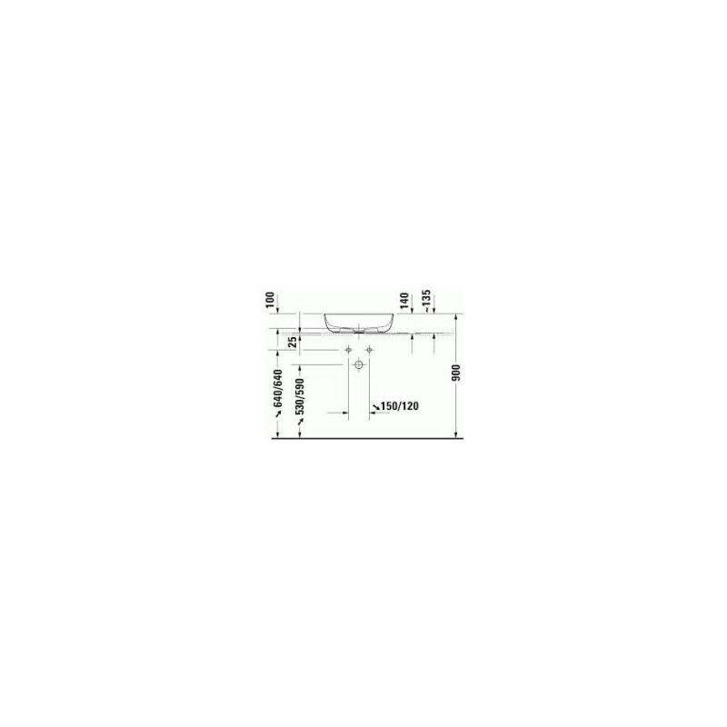 Umywalka Luv 50x35 cm Nablatowa Owalna Biała 0379500000 Duravit