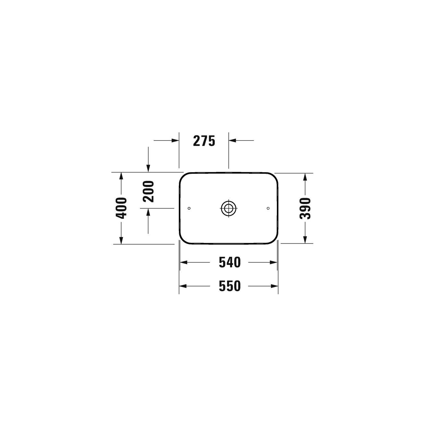 Umywalka Cape Cod 55x40 cm Nablatowa Prostokątna 2347550000 Duravit