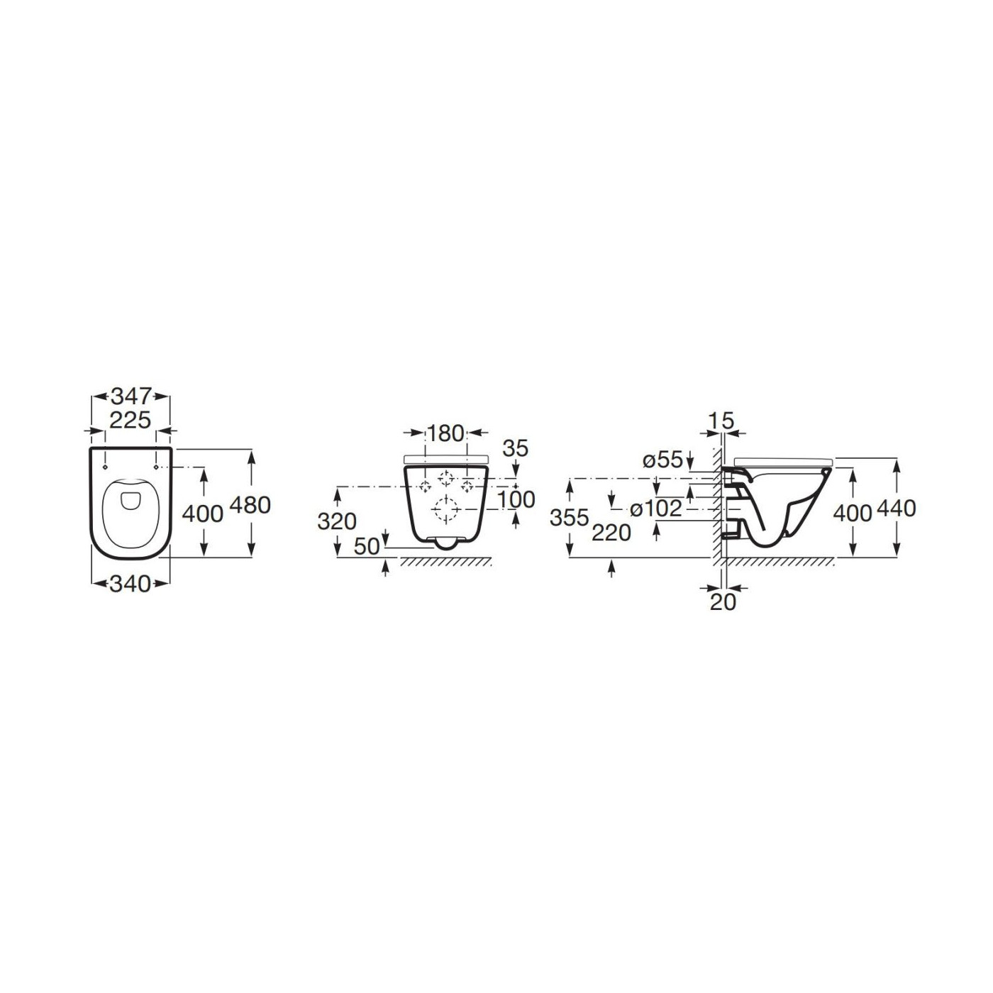 Miska WC Rimless Square Compacto Z Deską Wolnoopadającą Slim A34H473000 Roca