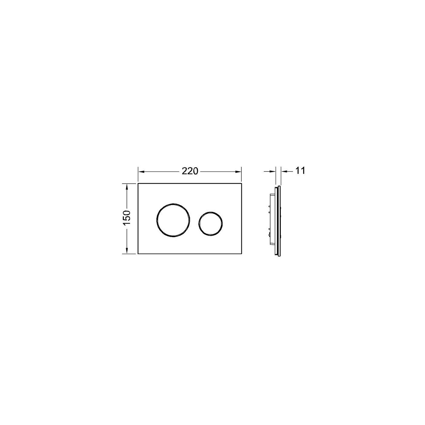 Przycisk Spłukujący Loop Szkło Czarne/Chrom Mat 9240655 Tece