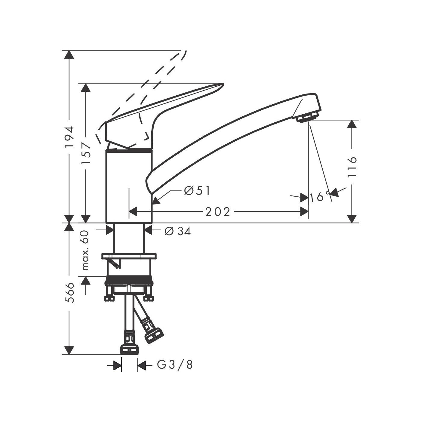 Jednouchwytowa Bateria Kuchenna Logis Chrom 71830000 Hansgrohe
