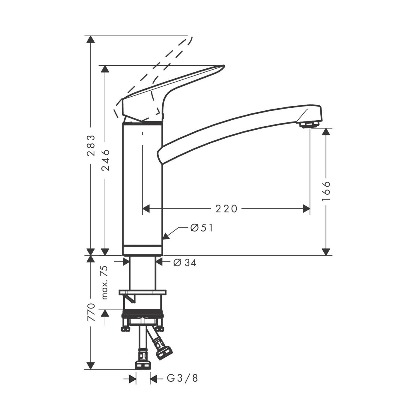 Jednouchwytowa Bateria Kuchenna Do Instalacji Przed Oknem Logis Chrom 71833000 Hansgrohe