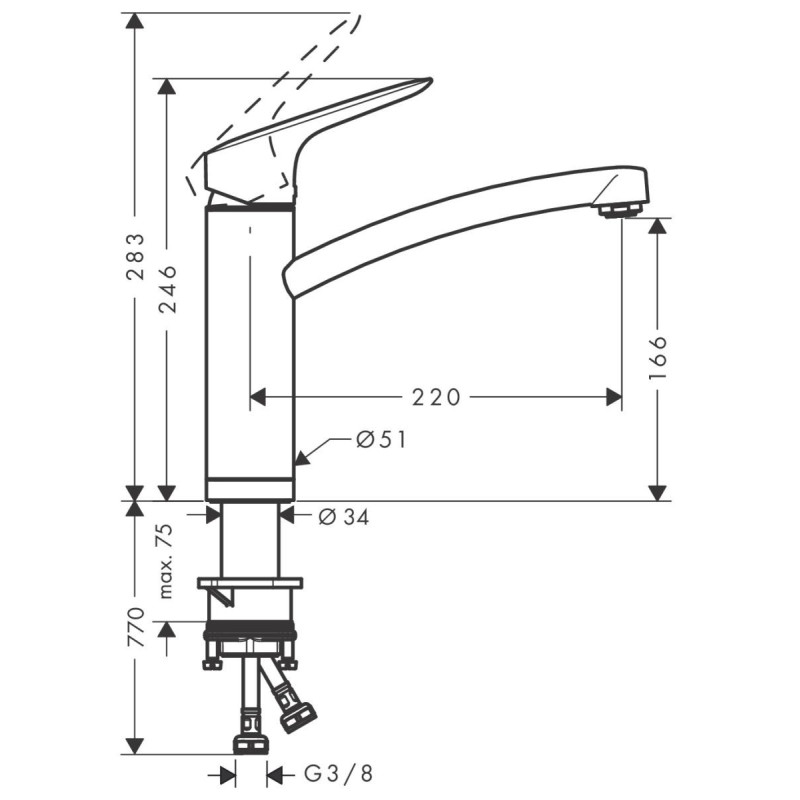 Jednouchwytowa Bateria Kuchenna Do Instalacji Przed Oknem Logis Chrom 71833000 Hansgrohe