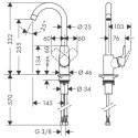 Jednouchwytowa Bateria Kuchenna Logis Chrom 71835000 Hansgrohe