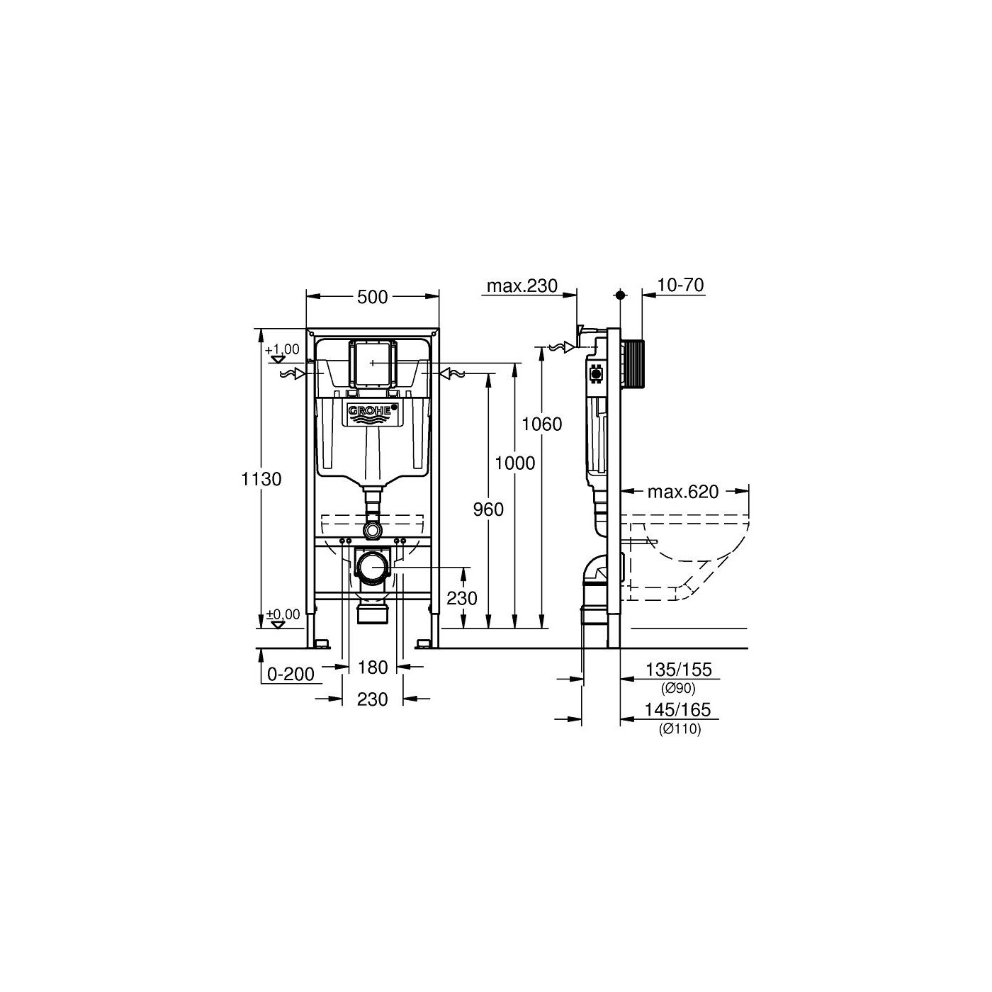 Stelaż WC Rapid SL Podtynkowy 38539001 Grohe