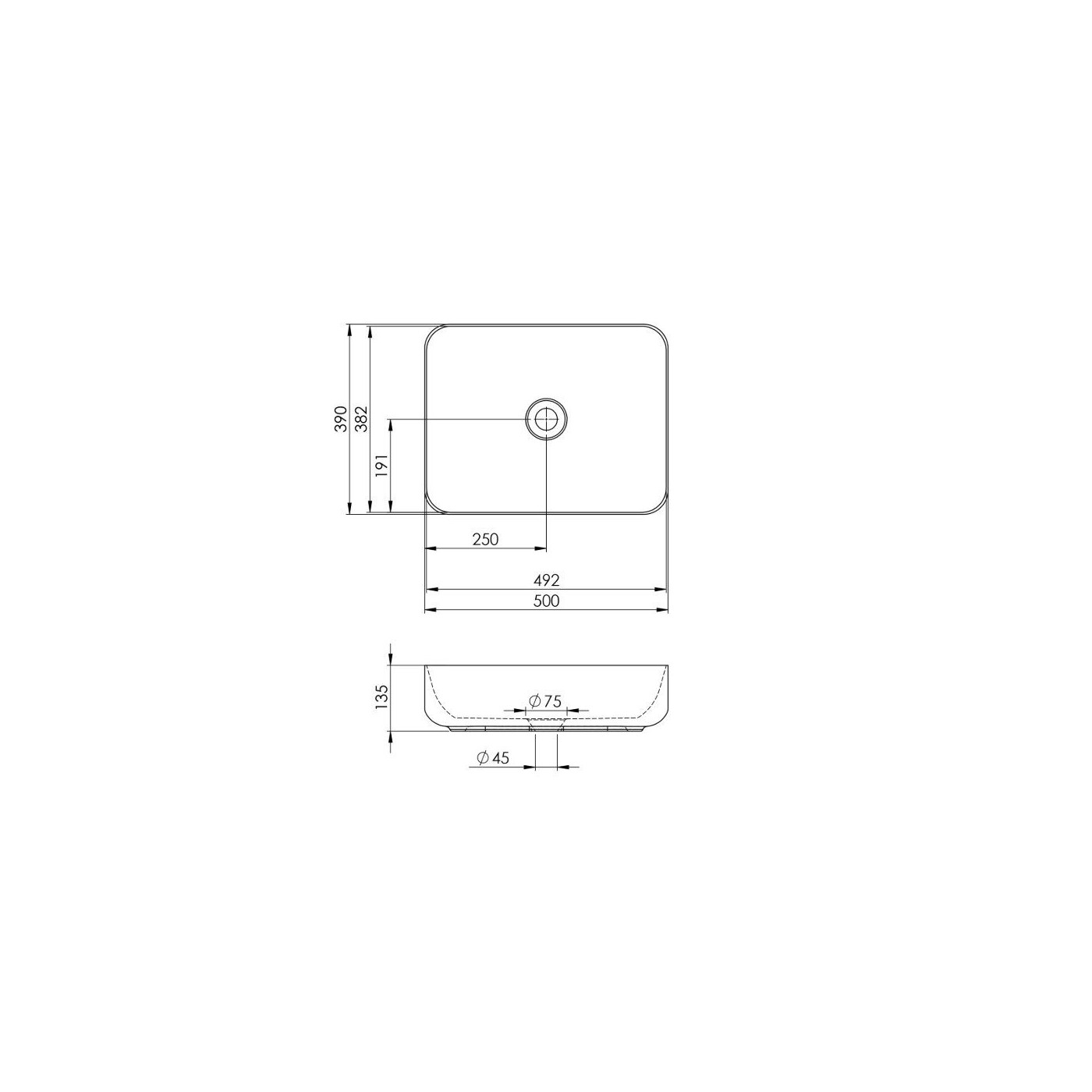 Umywalka Nablatowa Nomia 50 Black Mat 145291 Elita