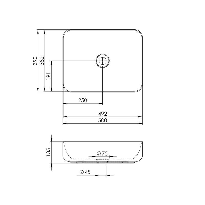 Umywalka Nablatowa Nomia 50 Black Mat 145291 Elita
